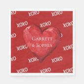 Red XOXO Heart Wedding Servet (Voorkant)