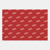 Red XOXO Hearts Wedding Inpakpapier Vel (Voorkant)