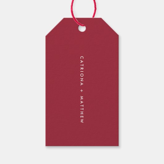Red XOXO Script | Modern kalligrafie cadeau Label Cadeaulabel (Voorkant)