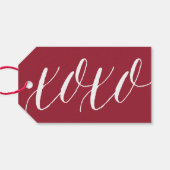 Red XOXO Script | Modern kalligrafie cadeau Label Cadeaulabel (Achterkant Horizontaal)
