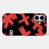Red Xs op zwart met verborgen ogen Case-Mate iPhone Case (Achterkant (horizontaal))