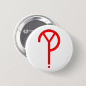 Red Y? Symbool- op wit Ronde Button 5,7 Cm (Voorkant /achterkant)
