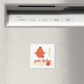 Red Yarn Chicken Champion Magneet (Insitu (Vaatwasser))