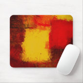 Red Yellow Abstract Muismat (Met muis)