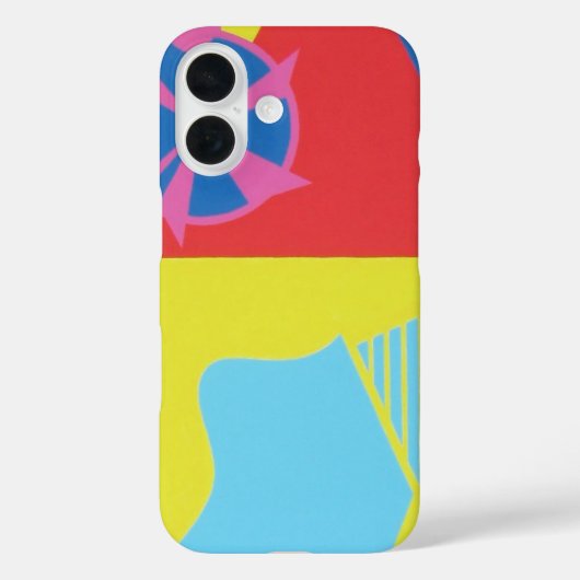 Red, Yellow and Blue Modern Art Phone Case (Achterkant)