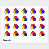 Red, Yellow and Blue Primary Colors Ronde Sticker (Vel)