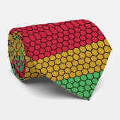 Red yellow and green Juneteenth flag pattern Stropdas (Opgerold)