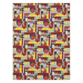 Red Yellow Art Deco Glas in lood Tafelkleed (Voorkant)