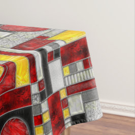 Red Yellow Art Deco Glas in lood Tafelkleed