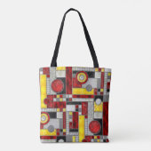 Red Yellow Art Deco Glas in lood Tote Bag (Achterkant)