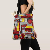 Red Yellow Art Deco Glas in lood Tote Bag (Dichtbij)