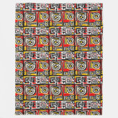 Red Yellow Black Abstract Afrikaanse tribaal Fleece Deken (Voorkant)