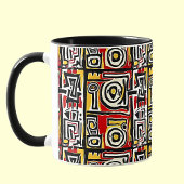 Red Yellow Black Abstract Afrikaanse tribaal Mok