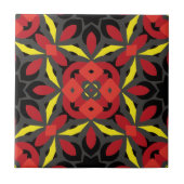 Red Yellow Black Etnici Arabesque Mosaic Boho Chic Tegeltje (Voorkant)