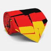 Red Yellow Black Retro Abstracte kunst schilderen Stropdas (Opgerold)
