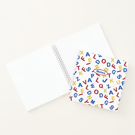 Red Yellow Blue ABC Letters Notes Bullet Journal Notitieboek (Binnen)