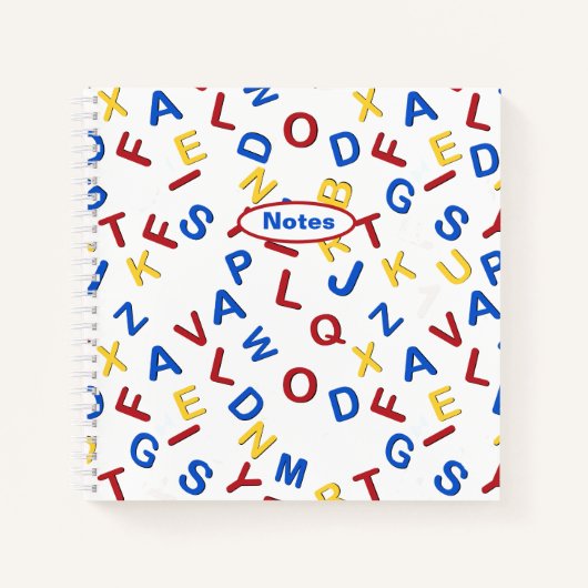 Red Yellow Blue ABC Letters Notes Bullet Journal Notitieboek (Voorkant)
