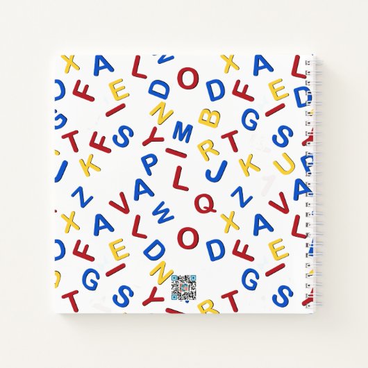 Red Yellow Blue ABC Letters Notes Bullet Journal Notitieboek (Achterkant)