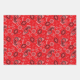 Red Yellow Blue Bandana Classic Pattern Fun Inpakpapier Vel