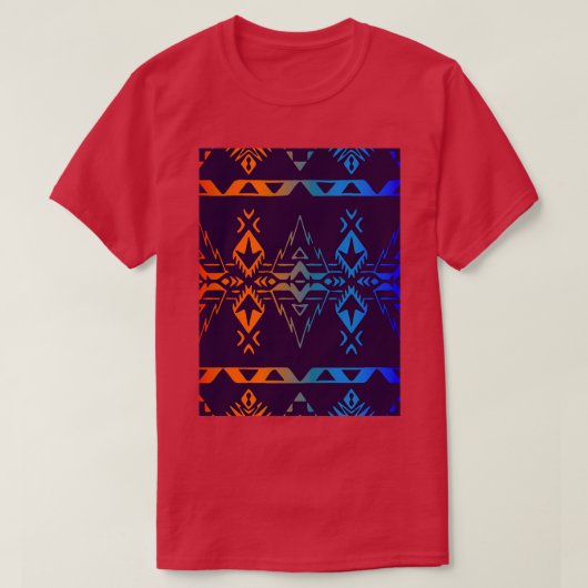 Red Yellow Blue Gradiënt Native Geo Print V4 T-shirt (Design voorkant)