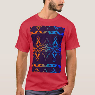 Red Yellow Blue Gradiënt Native Geo Print V4 T-shirt