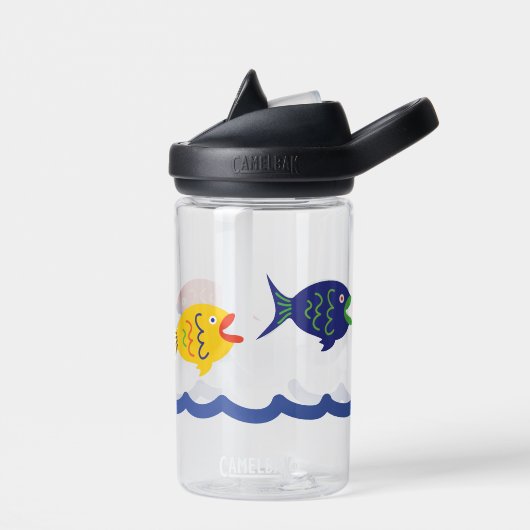 Red Yellow Blue Green Fishies Water Bottle Waterfles (Links)
