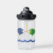 Red Yellow Blue Green Fishies Water Bottle Waterfles (Achterkant)