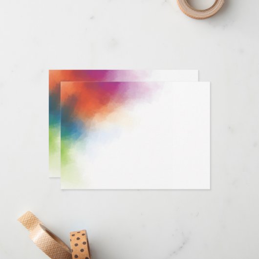 Red Yellow Blue Green Modern Abstract kunstblank Notitiekaartje (Voorkant / Achterkant in situ)