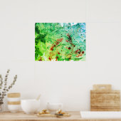 Red Yellow Blue Green Modern Abstracte Art Trendy Poster (Keuken)