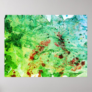 Red Yellow Blue Green Modern Abstracte Art Trendy Poster