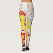 Red Yellow Blue Green Modern kleurrijke Sjabloon Leggings (Achterkant)