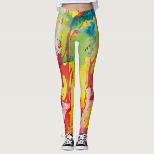 Red Yellow Blue Green Modern kleurrijke Sjabloon Leggings