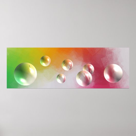 Red Yellow Blue Green Pink Purple Abstract Art Poster (Voorkant)