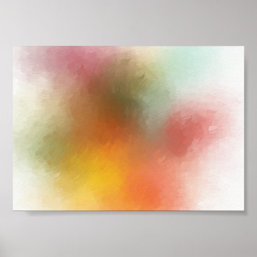 Red Yellow Blue Green Purple Pink Modern Abstract Poster (Voorkant)