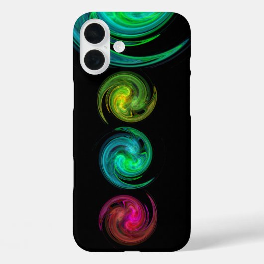 RED YELLOW BLUE LIGHT VORTEX Fractal Art, zwart Case-Mate iPhone Case (Achterkant)