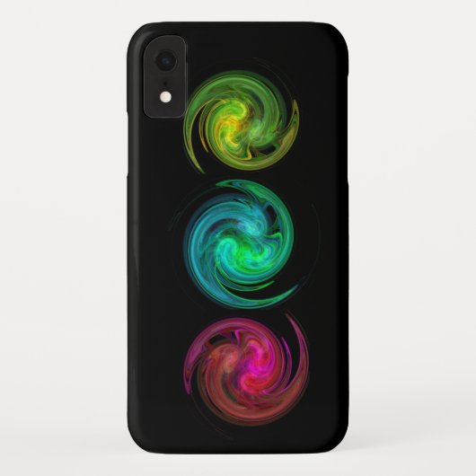 RED YELLOW BLUE LIGHT VORTEX Fractal Art, zwart Case-Mate iPhone Case (Achterkant)