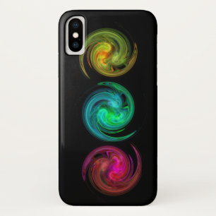 RED YELLOW BLUE LIGHT VORTEX Fractal Art, zwart Case-Mate iPhone Case