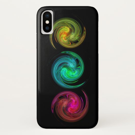 RED YELLOW BLUE LIGHT VORTEX Fractal Art, zwart Case-Mate iPhone Case (Achterkant)