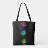 RED YELLOW BLUE LIGHT VORTEX Monogram zwart Tote Bag (Achterkant)