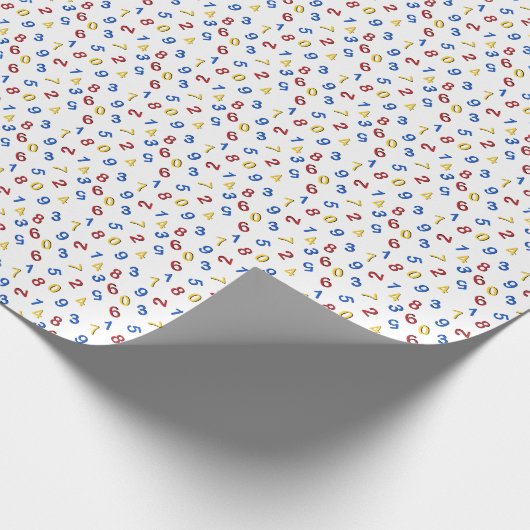 Red Yellow Blue Numbers  Cadeaupapier (Hoek)