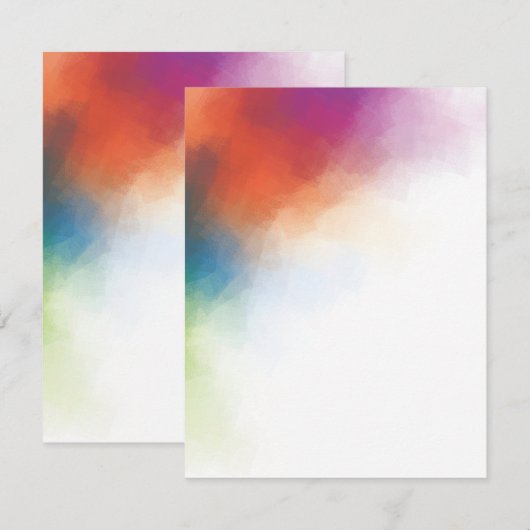 Red Yellow Blue Paars Green Moderne Abstracte kuns Notitiekaartje (Voorkant / Achterkant)