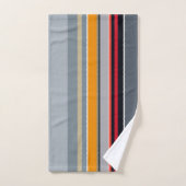 Red Yellow Blue Silver Multicolor Striped Pattern Bad Handdoek (Handdoek)