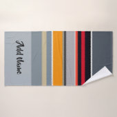 Red Yellow Blue Silver Multicolor Striped Pattern Badhanddoek (Badhanddoek)