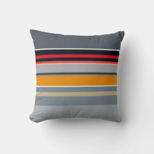 Red Yellow Blue Silver Multicolor Striped Pattern Kussen
