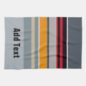 Red Yellow Blue Silver Multicolor Striped Pattern Theedoek (Horizontaal)