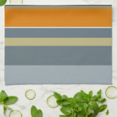 Red Yellow Blue Silver Multicolor Striped Pattern Theedoek (Gevouwen)