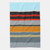 Red Yellow Blue Silver Multicolor Striped Pattern Theedoek (Verticaal)