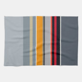 Red Yellow Blue Silver Multicolor Striped Pattern Theedoek (Horizontaal)