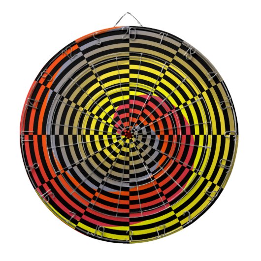 Red Yellow Blue Spiral van Kenneth Yoncich Dartbord (Voorkant)