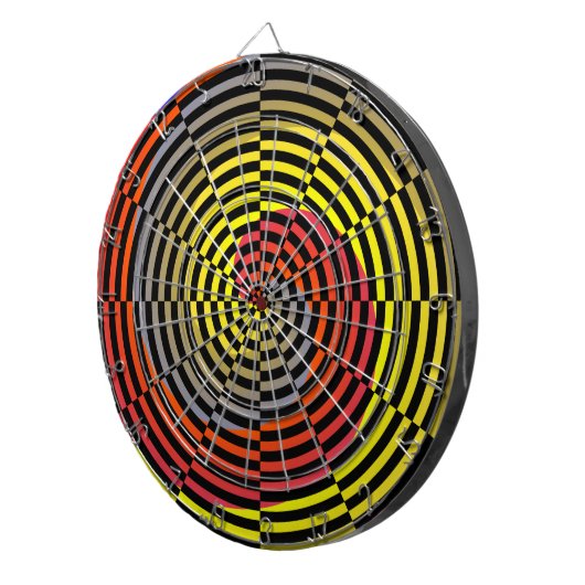 Red Yellow Blue Spiral van Kenneth Yoncich Dartbord (Voorkant Rechts)